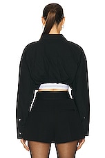 Alexander Wang Bolero And Tank Top in Black, view 3, click to view large image.