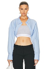 Alexander Wang Bolero And Tank Top in Chambray Blue, view 1, click to view large image.