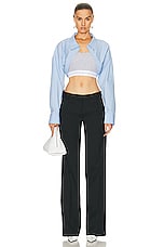 Alexander Wang Bolero And Tank Top in Chambray Blue, view 4, click to view large image.