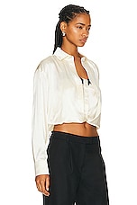 Alexander Wang Long Sleeve Top in Ivory, view 2, click to view large image.