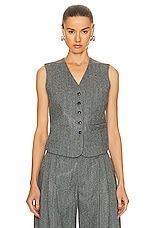 Alexander Wang Tailored Vest in Grey & Black, view 1, click to view large image.