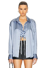 Alexander Wang Double Layered Top in Dark Iris, view 1, click to view large image.