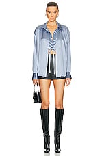 Alexander Wang Double Layered Top in Dark Iris, view 4, click to view large image.