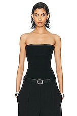 Alexander Wang Ribbed Wool Tube Top in Black, view 1, click to view large image.