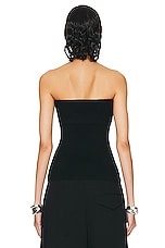 Alexander Wang Ribbed Wool Tube Top in Black, view 3, click to view large image.