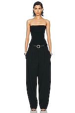 Alexander Wang Ribbed Wool Tube Top in Black, view 4, click to view large image.