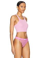 Alexander Wang Cropped Racer Tank Top in Begonia Pink, view 2, click to view large image.