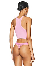 Alexander Wang Cropped Racer Tank Top in Begonia Pink, view 3, click to view large image.