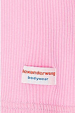 Alexander Wang Cropped Racer Tank Top in Begonia Pink, view 5, click to view large image.