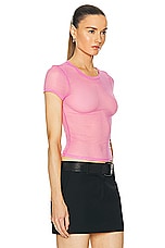 Alexander Wang Short Sleeve Tee in Fuchsia Pink, view 2, click to view large image.