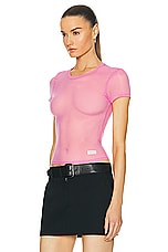 Alexander Wang Short Sleeve Tee in Fuchsia Pink, view 3, click to view large image.