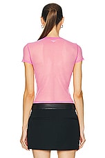 Alexander Wang Short Sleeve Tee in Fuchsia Pink, view 4, click to view large image.