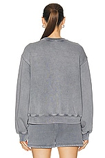 Alexander Wang Essential Terry Crew Sweatshirt in Acid Fog, view 3, click to view large image.