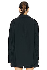 Alexander Wang Boyfriend Button Up Top in Black, view 4, click to view large image.