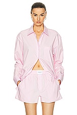 Alexander Wang Boyfriend Button Up Top in Light Pink, view 1, click to view large image.