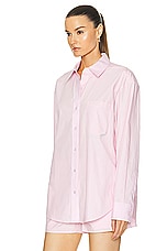 Alexander Wang Boyfriend Button Up Top in Light Pink, view 3, click to view large image.
