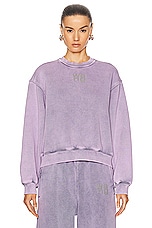 Alexander Wang Essential Terry Crew Sweatshirt in Acid Pink Lavender, view 1, click to view large image.