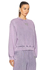 Alexander Wang Essential Terry Crew Sweatshirt in Acid Pink Lavender, view 2, click to view large image.