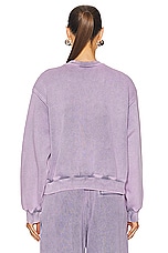 Alexander Wang Essential Terry Crew Sweatshirt in Acid Pink Lavender, view 3, click to view large image.