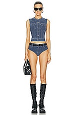 Alexander Wang Trompe Loeil Fitted Vest in Dark Night, view 4, click to view large image.