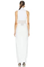 Alexander Wang Ribbed Mock Neck Top With Sheer Cutaway in White, view 3, click to view large image.