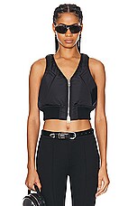 Alexander Wang Padded Shrunken Bomber Vest in Black, view 1, click to view large image.