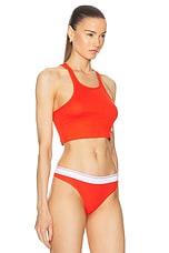 Alexander Wang Cropped Tank in Fiery Red, view 2, click to view large image.