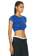 Alexander Wang Cropped T-shirt in Cobalt Blue, view 2, click to view large image.