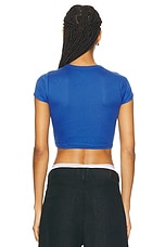 Alexander Wang Cropped T-shirt in Cobalt Blue, view 3, click to view large image.