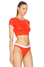 Alexander Wang Cropped T-shirt in Fiery Red, view 2, click to view large image.