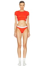 Alexander Wang Cropped T-shirt in Fiery Red, view 5, click to view large image.