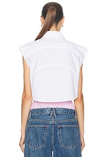 Alexander Wang Sleeveless Button Up Top in White, view 4, click to view large image.