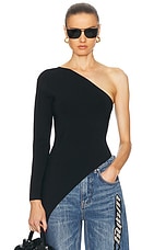 Alexander Wang Asymmetric One Shoulder Top in Black | FWRD