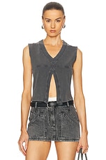 Alexander Wang V-Neck Tank Top in Faded Black | FWRD