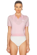 Tシャツ・カットソー ALEXANDER WANG Woman Polo Shirt Pink 4KC2251017 680 T by Alexander Wang】プリントロゴ入りポロシャツ ピンク (T by