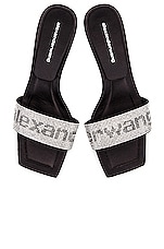 Alexander Wang Jessie Mid Heel Slide in Black, view 1, click to view large image.