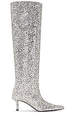 Alexander Wang Viola 65 Slouch Boot in Silver, view 1, click to view large image.