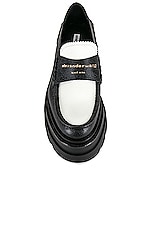 Alexander Wang Carter Platform Loafer in Black & White, view 4, click to view large image.