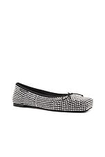 Alexander Wang Billie Flat in Black & White, view 2, click to view large image.