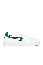 Axel Arigato Dice Stripe Sneaker in White & Green, view 1, click to view large image.