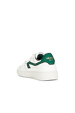 Axel Arigato Dice Stripe Sneaker in White & Green, view 3, click to view large image.