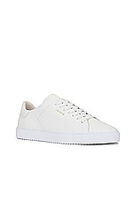 Axel Arigato Clean 90 Sneaker in Beige & White, view 2, click to view large image.