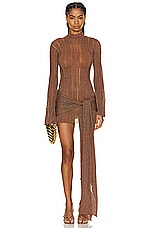 Aya Muse Naku Dress in Brown, view 1, click to view large image.