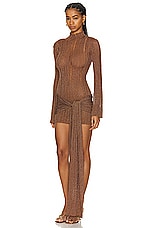 Aya Muse Naku Dress in Brown, view 3, click to view large image.
