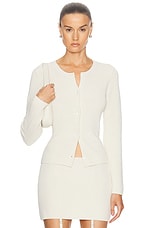 Aya Muse Eris Cardigan in Off White, view 1, click to view large image.