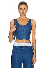 Aya Muse Cosa Vest in Denim, view 1, click to view large image.