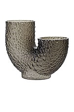AYTM Arura Short Asymmetric Vase in Black, view 3, click to view large image.