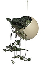 AYTM Globe Large Hanging Flowerpot in Taupe & Gold, view 2, click to view large image.