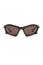 Balenciaga Bat Sunglasses in Shiny Black, view 1, click to view large image.