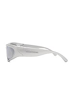Balenciaga Swift Oval 0157S in Silver, view 3, click to view large image.